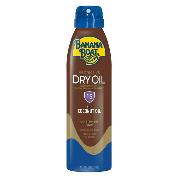 Banana Boat Dry Oil Clear Sunscreen Spray SPF 15, 6 oz