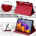thumbnail image 5 of Dteck Case for Samsung Galaxy Tab S9/S8/S7 11 Inch Tablet (Model SM-X710/X716/X718/T870/T875/X700/X706), Slim Folio Stand Protective Cover with Card Holder,Red, 5 of 7
