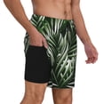 thumbnail image 2 of Kdxio Tropical Palm Leaves1 Print Men'S Swim Trunks With Compression Liner 7 Inch Inseam Quick Dry Swim Shorts, 2 of 7
