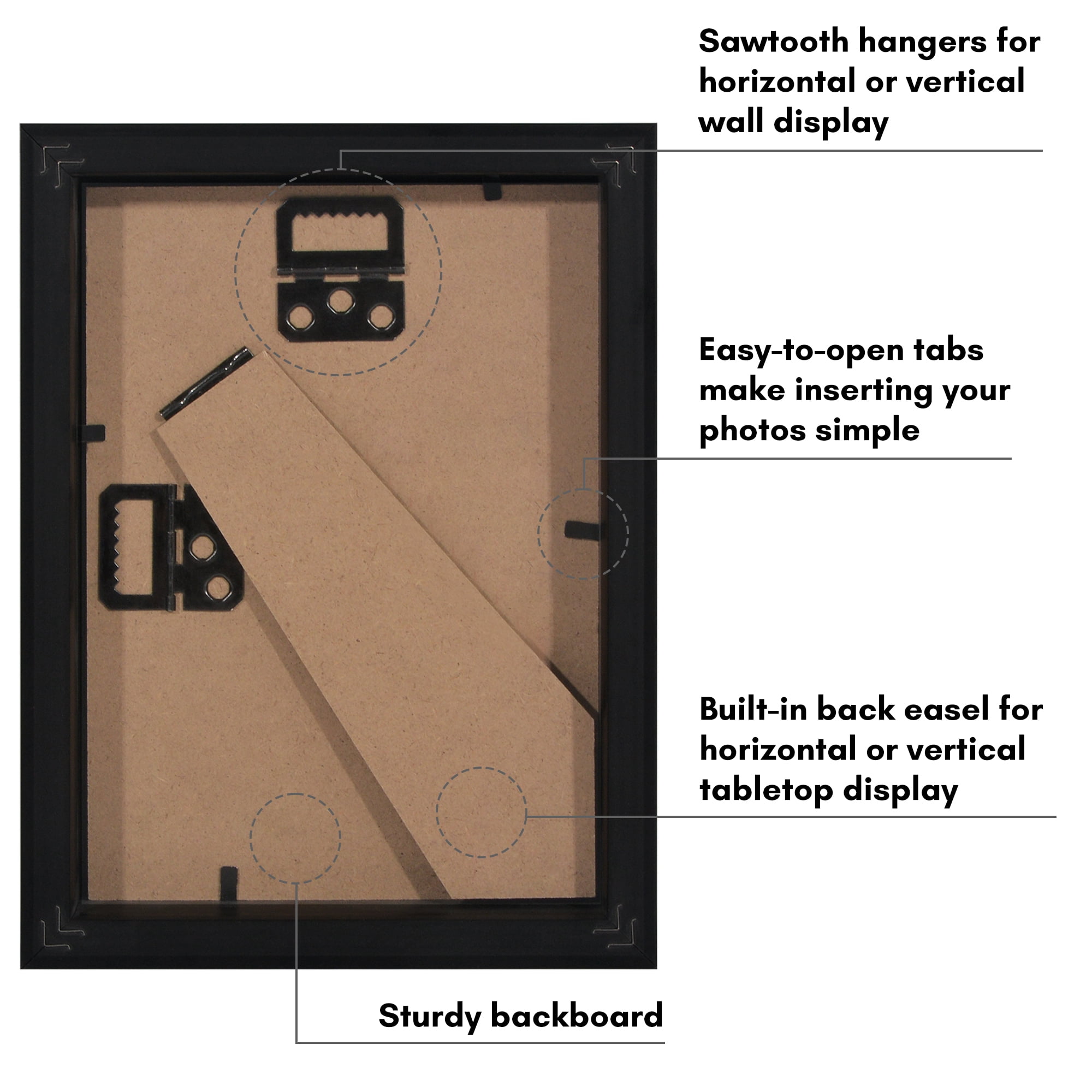 Americanflat 5x7 Picture Frame with Shatter-Resistant Glass with 4x6 Mat Display Photo Soho Collection - Black