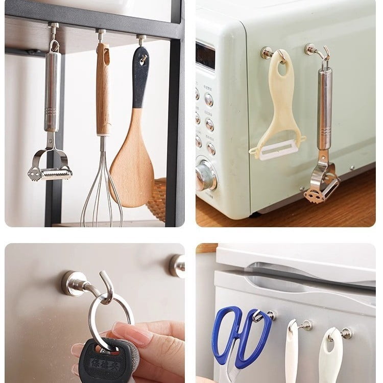 8Pcs E20 Magnetic Hooks Heavy Duty, Neodymium Magnet Hook for Hanging, Magnets with Hooks, Extra Strong Magnetic Hooks for Fridge, Magnetic Hanger for