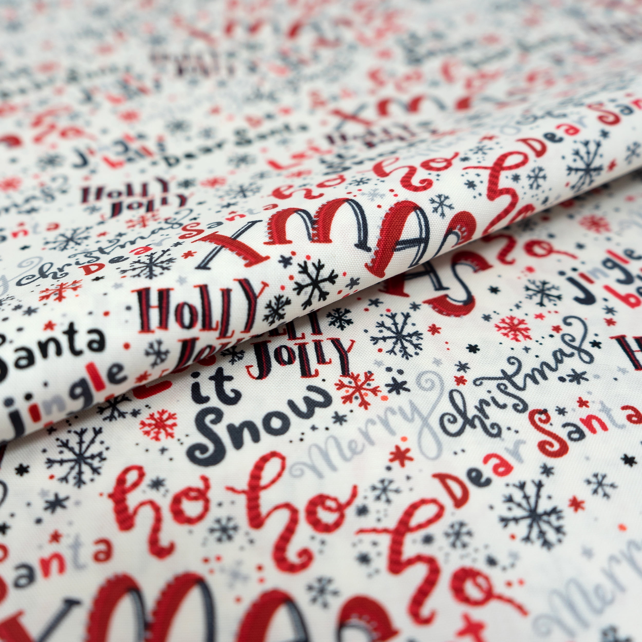 Singer Cotton Print Fabric, 100% Cotton, 1 Yard Precut, Santa's Word