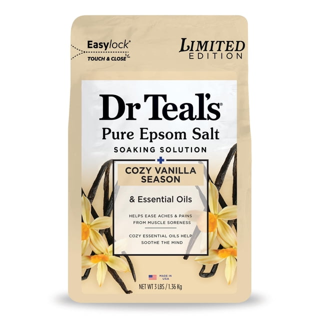 Sal de Epsom Dr Teal's Cozy Vanilla 1,36 kg para baño