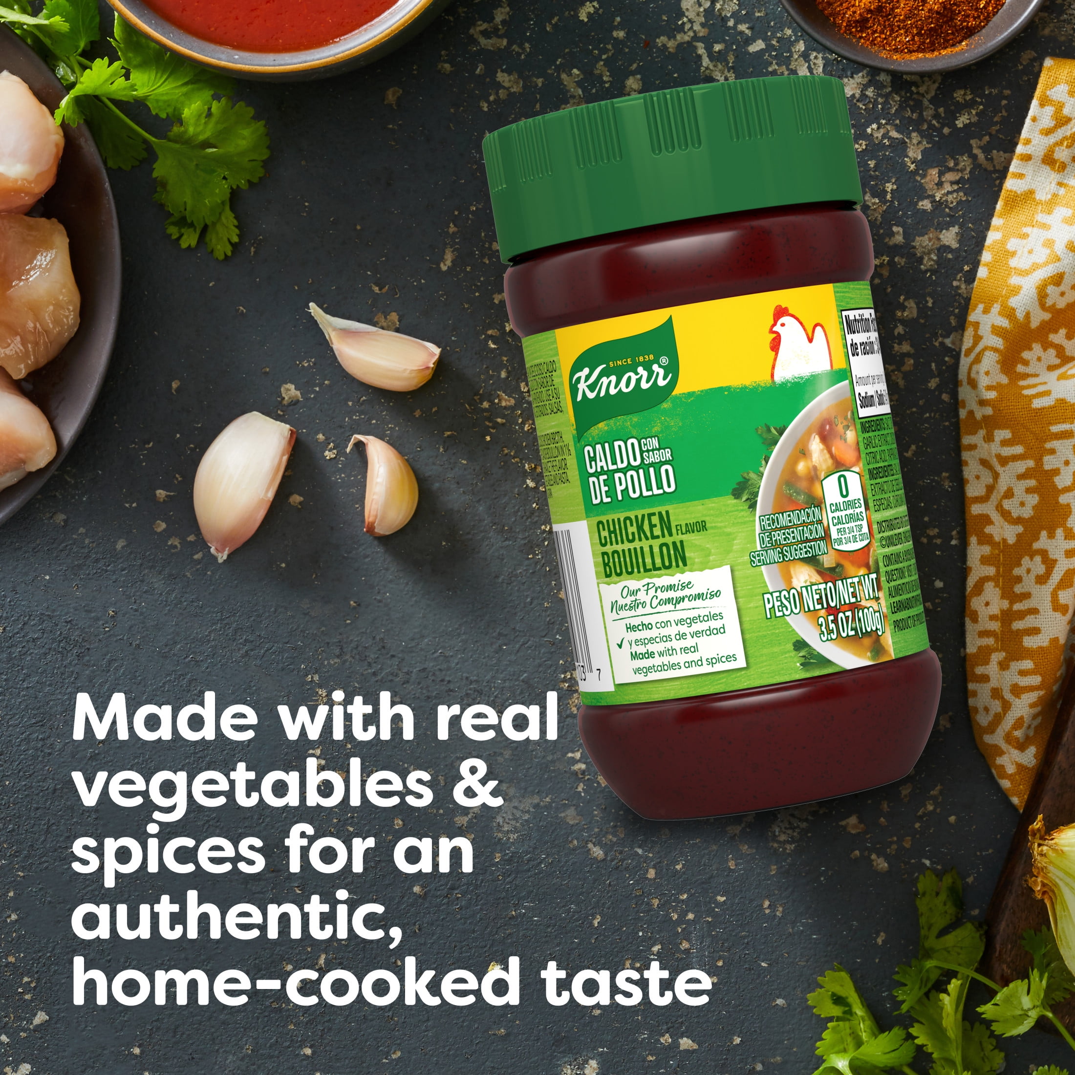 Knorr Granulated Chicken Flavor Bouillon Ground, 3.5 oz Jar