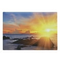 thumbnail image 1 of Beach Cutting Board, Colorful Sunset Romance in the Sky at Tropic Fantasy Landscape Print, Decorative Tempered Glass Cutting and Serving Board, Large Size, Orange Blue, by Ambesonne, 1 of 1