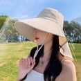 thumbnail image 1 of Grand Chapeau de Protection Solaire à Grand Bord pour Femmes, Chapeau d'Été Résistant aux UV, Châle Couvrant le Visage, Chapeau de Randonnée et de Voyage, S3, comme Montré, 1 of 7