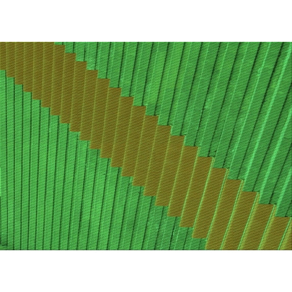 Ahgly Company Indoor Rectangle Patterned Lime Green Area Rugs, 3' x 5'