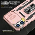 thumbnail image 4 of Feishell Case for iPhone 16 Plus Camera Lens Slide Protection Cover with Ring Holder Kickstand, Armor Heavy Duty Military Grade Shockproof PC Rugged Bumper for iPhone 16 Plus,
Rosegold, 4 of 7