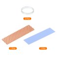 thumbnail image 3 of Uxcell Copper Heatsink 70x20x2mm W Thermal Pad Rubber Ring for M.2 SSD Module 1 Set, 3 of 6