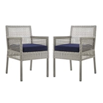 Modway Aura Outdoor Patio Wicker Rattan Dining Armchair Set of 2