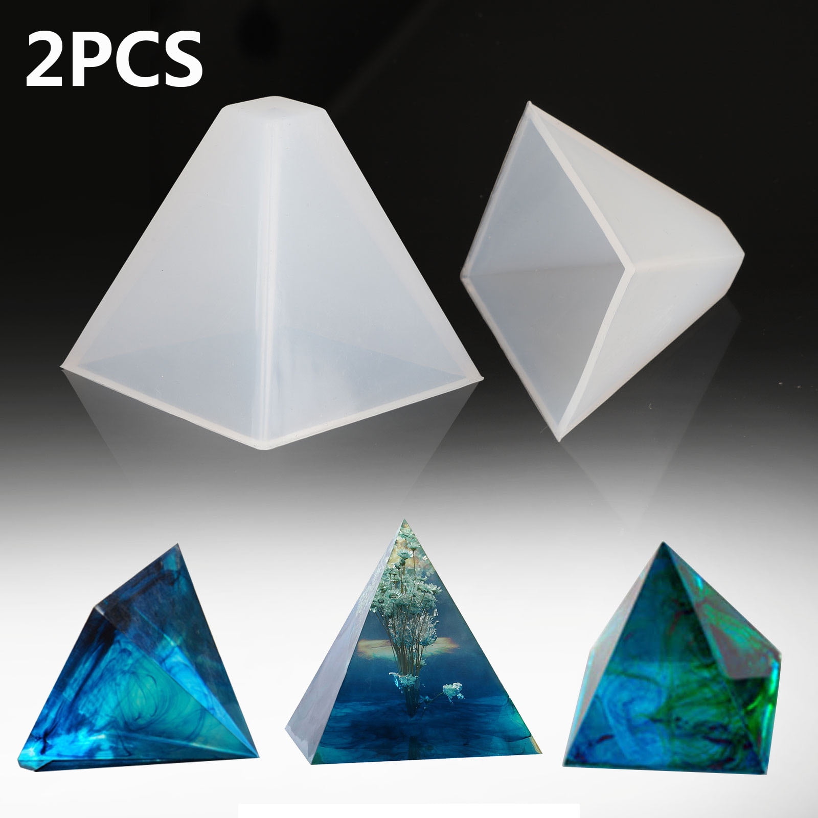 2 Size Pyramid DIY Silicone Mould Epoxy Resin Craft Jewelry Making Mold Tool