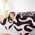 thumbnail image 3 of Homewish Black Pink Swirl Full Size Comforter Sets,Modern Artwork Bedding Comforter Set,Black Reversible,3 Pieces,1 Comforter and 2 Pillowcases, 3 of 7
