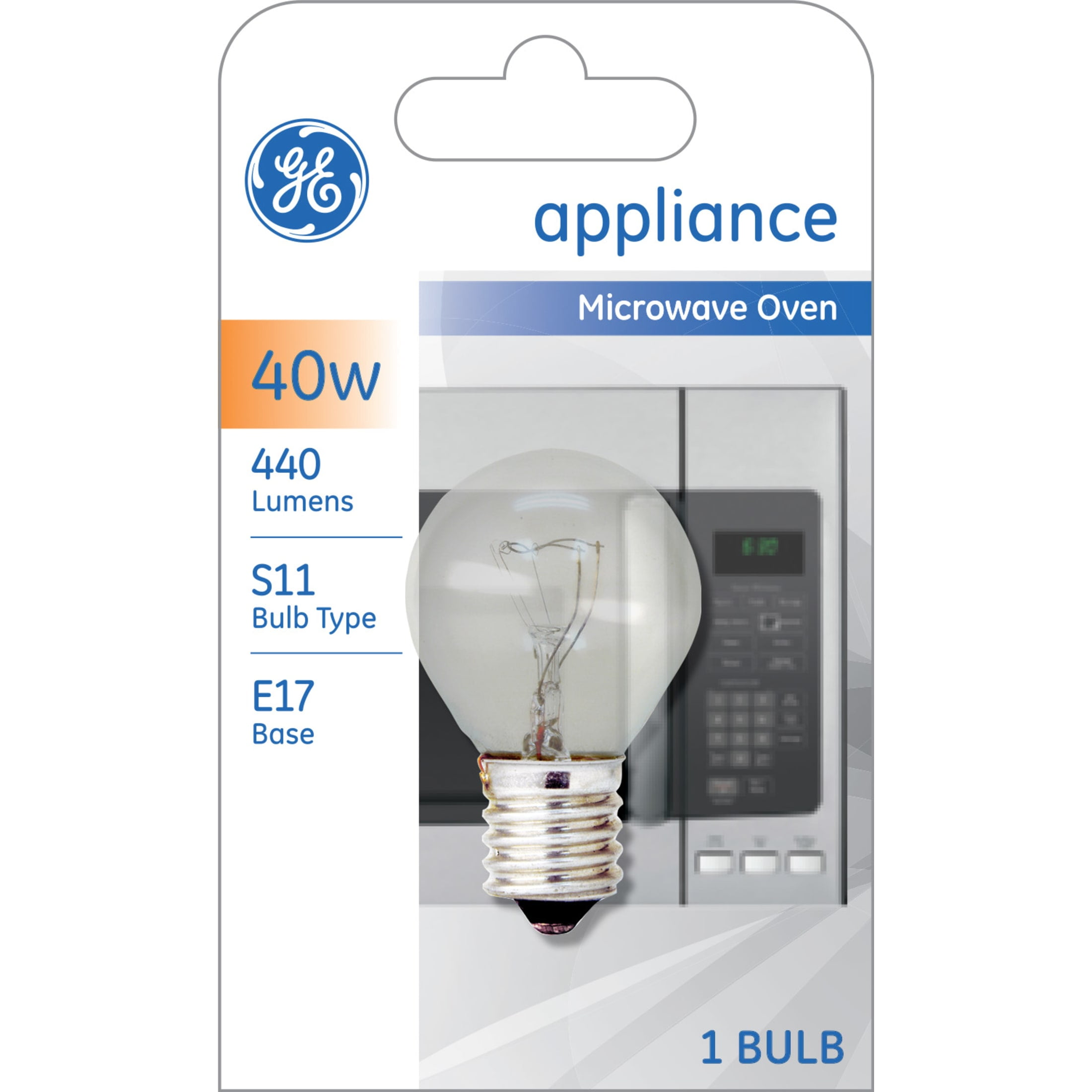 (2 pack) GE Incandescent Light Bulb, 40 watts, Soft White, S11 Appliance Bulb, E17 Base, 1pk