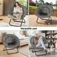 thumbnail image 6 of Folding Chair, Saucer Chair with Metal Frame, Comfy Moon Chairs for Bedroom, Living Rooms, Apartments, Camping, Lounging, Garden and Courtyard (Deep Grey), 6 of 6