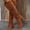 Brown, variant on CYRBOKO Women's Tall Boots, Zipper Round Toe Pointy Toe Chunky High Heel Women's Shoes Khaki Size 9
