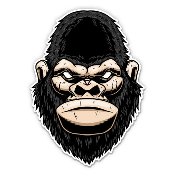 Angry Gorilla Ape - 3" Vinyl Sticker - For Car Laptop Water Bottle Phone - Waterproof Decal