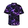 thumbnail image 3 of Uemuo Galaxy Lightning Printed Regular Fit Short Sleeve Casual Hawaiian Shirt for Men,Aloha shirt,Tropical shirt,Floral print shirt,Vacation Beach shirt-, 3 of 9