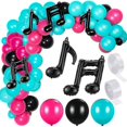 thumbnail image 4 of Decoración de cumpleaños con globos de Tik Tok, suministros de decoración para fiestas con temática musical, cadena de globos de látex con globos de música negros, guirnalda de globos de hel, 4 of 4