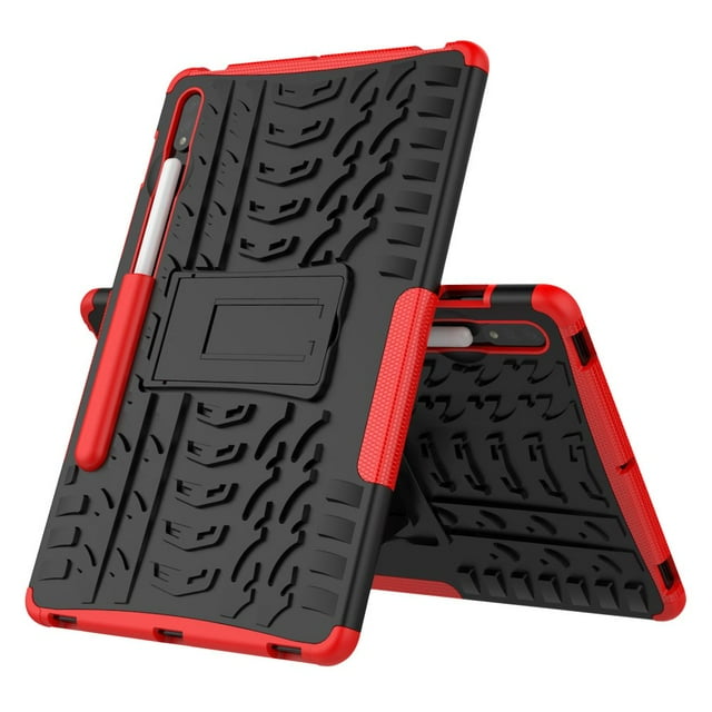 Étui pour Samsung Tab S7 SM-T870 Étui 11 Pouces 2020 TPU+PC Tablette Support Étui Blindée pour Samsung Tab S7 SM-T870 T875 T876B Étui Rouge SM-T870 T875 T876B