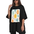 thumbnail image 4 of Plus Size Shirt for Women Black Tops for Women Short Sleeves Shirt for Women Easter 247 T Shirt Crewneck Shirt for Women 2XL, 4 of 5