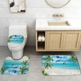 thumbnail image 4 of Oceanic Shower Curtain Sets 4-Piece Waterproof Polyester 72x72 Inch, Marine Life Motif with Non-Slip Bath Mat & Toilet Cover, Includes 12 Hooks, 4 of 7