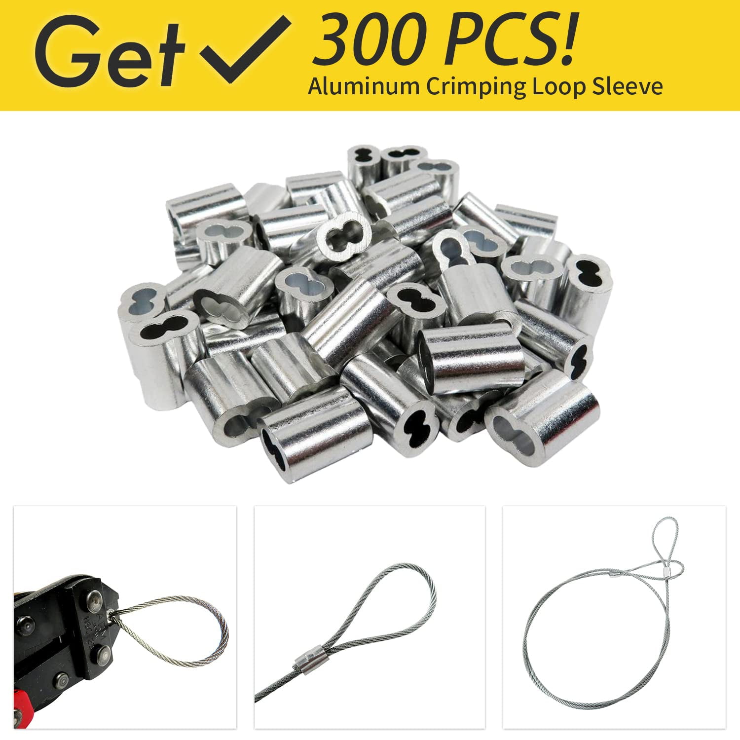Wire Rope, 1/16 Wire Rope, 304 Stainless Steel Cable, Aircraft Cable, Steel Wire, 600FT With 200Pcs Crimping Sleeves, Clothes Line Wires, Trellis - View #6