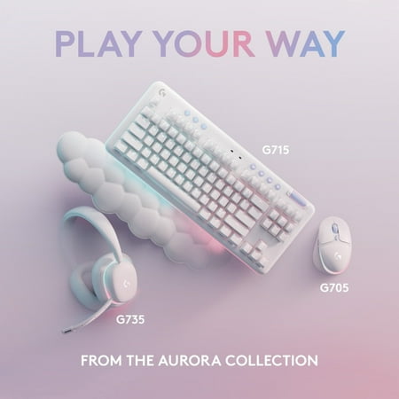 Logitech - G713 Aurora Collection TKL Wired Mechanical Tactile Switch Gaming Keyboard for PC/Mac with Palm Rest Included - White Mist