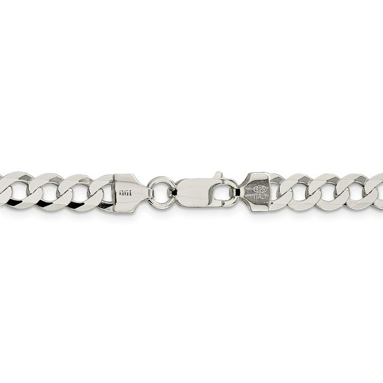 7.8mm Curb Chain Necklace in Sterling Silver - 24