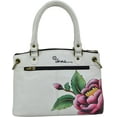 thumbnail image 2 of Anna by Anuschka Hand Painted Women’s Genuine Leather Small Satchel - Top Zip, Front pocket with Magnetic Button, Default Rope Handle and Detachable Adjustable Handle, 2 of 6