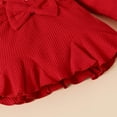thumbnail image 6 of Gelikeya Toddler Baby Girl Clothes Valentine's Day Cute Long Sleeve Floral Print T Shirt Ruffle Pants Headband Girl 3PCS Outfits Set, Red & 9-12 Months, 6 of 9
