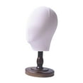 thumbnail image 3 of DOLITY Mannequin Head Display Hair Hats and Hairpieces Wooden Base Hat Display Head for Brown Base, 3 of 8