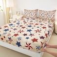 thumbnail image 5 of Manfei Vintage Star Bed Sheets, American Flag Full Size Sheets, Red White Blue, Gray Reversible 4 Pieces (1 Flat Sheet, 1 Fitted Sheet and 2 Pillowcases), 5 of 6