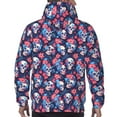 thumbnail image 7 of Wukai Skull flower blue Print Men Hoodies Fleece Sweatshirts Long Sleeve Sweaters Pullover Fall Outfits Winter Clothes-XX-Large, 7 of 7