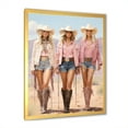 thumbnail image 2 of Designart "Fantasies of a Dreaming Cowgirl in Pink" People Framed Wall Art - Southwestern Pink Cowgirls Hallway Framed Wall Art Decor, 2 of 6
