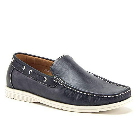 Men's Designer Checkered Canvas Print Slip On Driving Moccasins Casual Boat Shoes, Black, 10