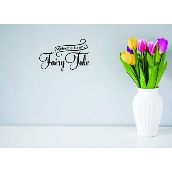 Decal - Peel & Stick Wall Sticker Welcome To Our Fairy Tale Castle Prince Princess Love Home Decor Picture Art 20 x 40 Inches