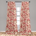 thumbnail image 2 of Magnolia Pattern Window Curtains, Delicate Autumn Vibe Blooming Flowers Vintage on Cream Boho Back, Lightweight Decor 2-Panel Set with Rod Pocket, Pair of - 28"x63", Pale Ruby Fern Green, by Ambesonne, 2 of 3