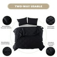 thumbnail image 6 of Lux Decor All-Season King Comforter Sets 3 Piece, Reversible Bedding Set with Diamond Quilted Design Comforter and 2 Pillow Shams, Lightweight & Cozy Set de Cama Black, 6 of 9