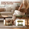 thumbnail image 4 of EOP Mid-Century Wooden Dining Chairs Set of 2, Farmhouse Upholstered Kitchen Dining Chairs with Curved Back, Modern Fabric Side Dining Chair for Dining Room, Restaurant, Green, 4 of 11