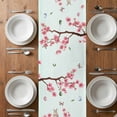 thumbnail image 4 of Table Runner 48 Inches Long for Kitchen Dining, Easter Dresser Scarf Farmhouse, Dining Table Decorations for Wedding/Parties, Spring Gnomes Blossoms Flowers Colorful Eggs 13 x 48 In, 4 of 8