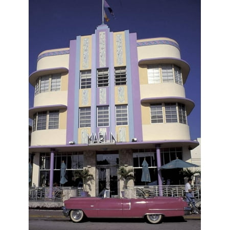 Clic Cadillac At The Marlin South Beach Miami Florida Usa Clic Cadillac At The Marlin South Beach Miami Florida Usa Print Wall Art By Robin Hill