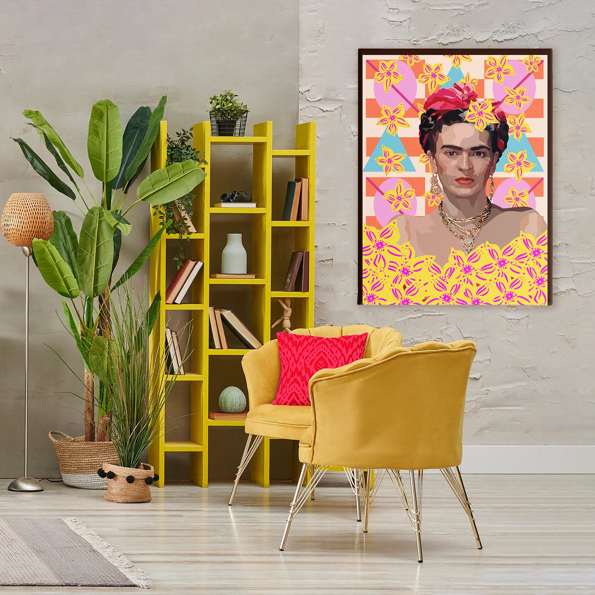 Frida's Floral Journey Canvas Wall Art, design by Lynnda Rakos