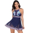 thumbnail image 4 of Jacenvly Plus Size Swimsuits for Women 2Pcs Bathing Suits Tankini Swim Dress with Low Waist Shorts Navy, 4 of 8