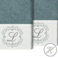 thumbnail image 2 of Authentic Hotel and Spa  100% Turkish Cotton Monica 2PC Embellished Hand Towel Set Teal H, 2 of 3