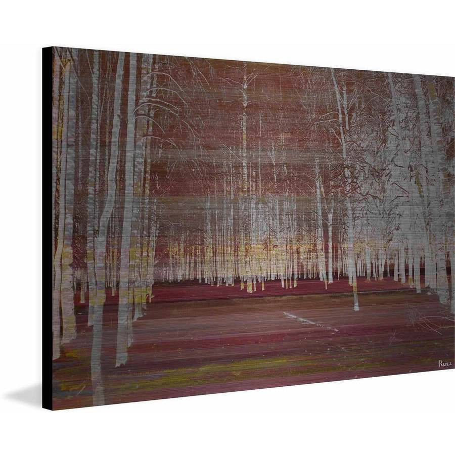 Parvez Taj  'Night Birch' Painting Print on Brushed Aluminum 18 x 12
