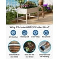 thumbnail image 3 of HDPE Raised Garden Bed with Legs, Outdoor Weather-Resistant Elevated Planter Box Stand for Seeds, Herbs, Flowers, Vegetables (White), 3 of 7