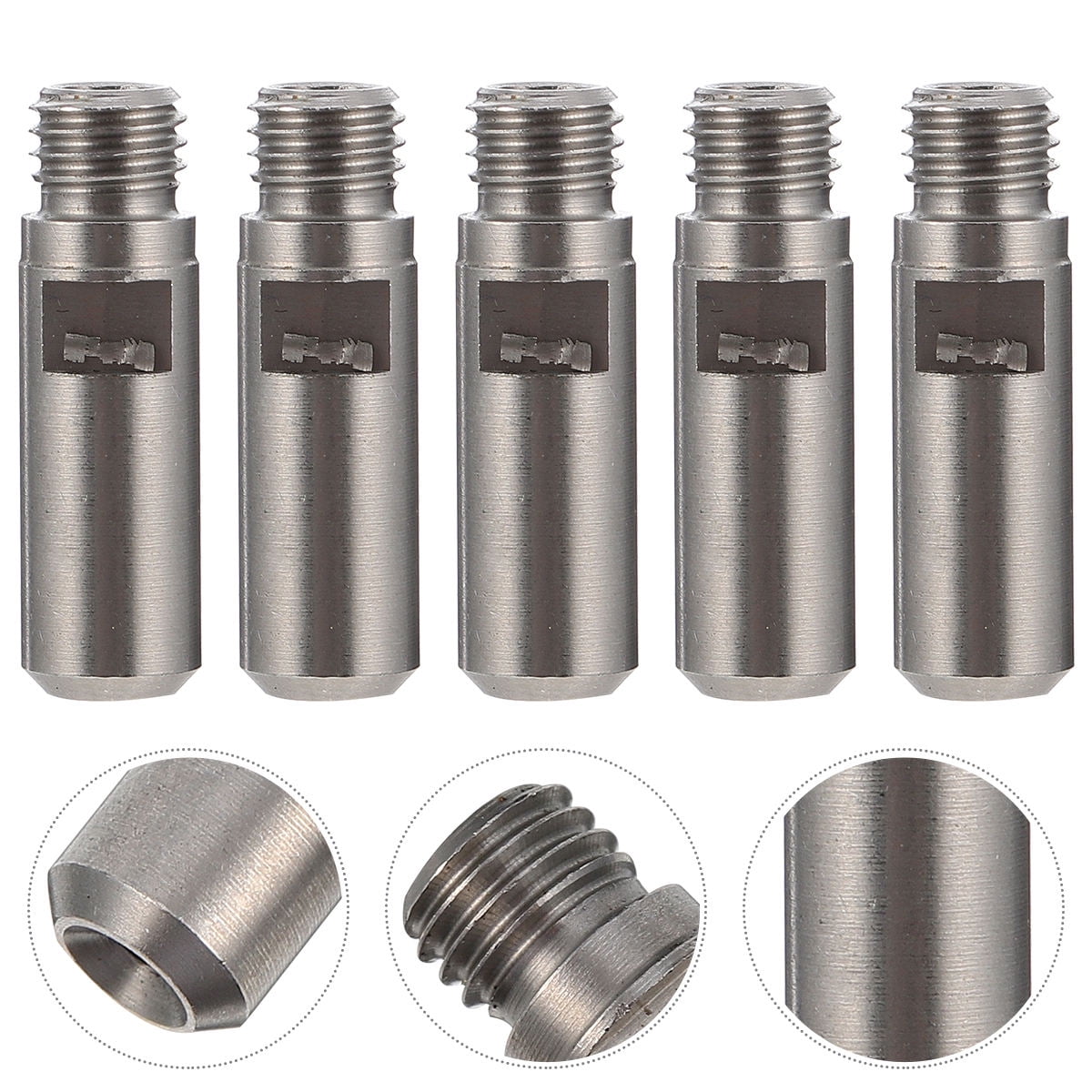 AURARMLET 5Pcs Heat-resistant Extruder Nozzle for 3D Printer Accessory Silver 2.5X0.7in
