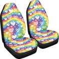 thumbnail image 3 of POLERO Breathable Auto Seat Covers for SUV, High Back Washable Vehicle Seat Covers Polyester Fabric 2 Pcs, Rainbow Heart Pattern, 3 of 13