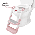thumbnail image 3 of Baño Entrenador Infantil con Escalera Asiento Acolchado Antideslizante Plegable y Ajustable para Sanitario Común - Rosa, 3 of 7