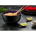 thumbnail image 4 of Kook Ceramic Japanese Noodle Bowl Set, 34 Oz, Set of 4, Eggplant Inside, 4 of 6